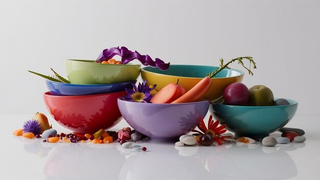 Kolorowe potrawy w misach
